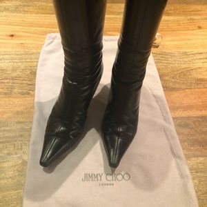 Jimmy Choo knee-high pointed toe boots